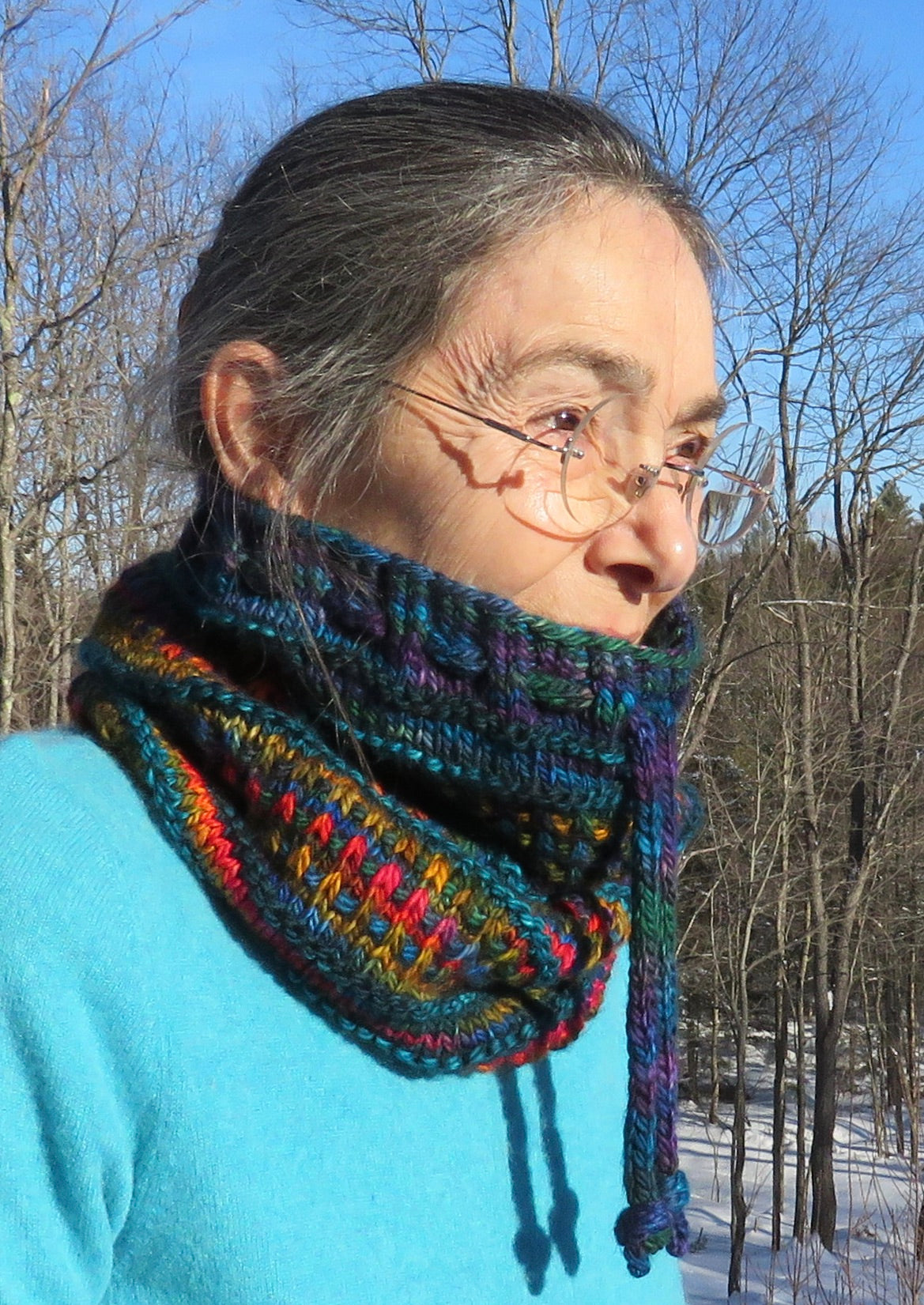 Cowl - The Ultimate Cowl - Bulky Weight - Purple Forest/Teals/Autumn R –