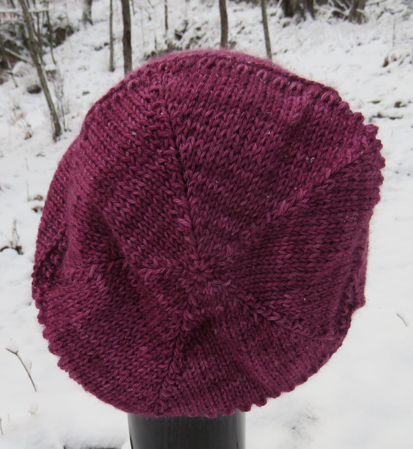 HAT - Cable Brim Hat in Wine BAS 23