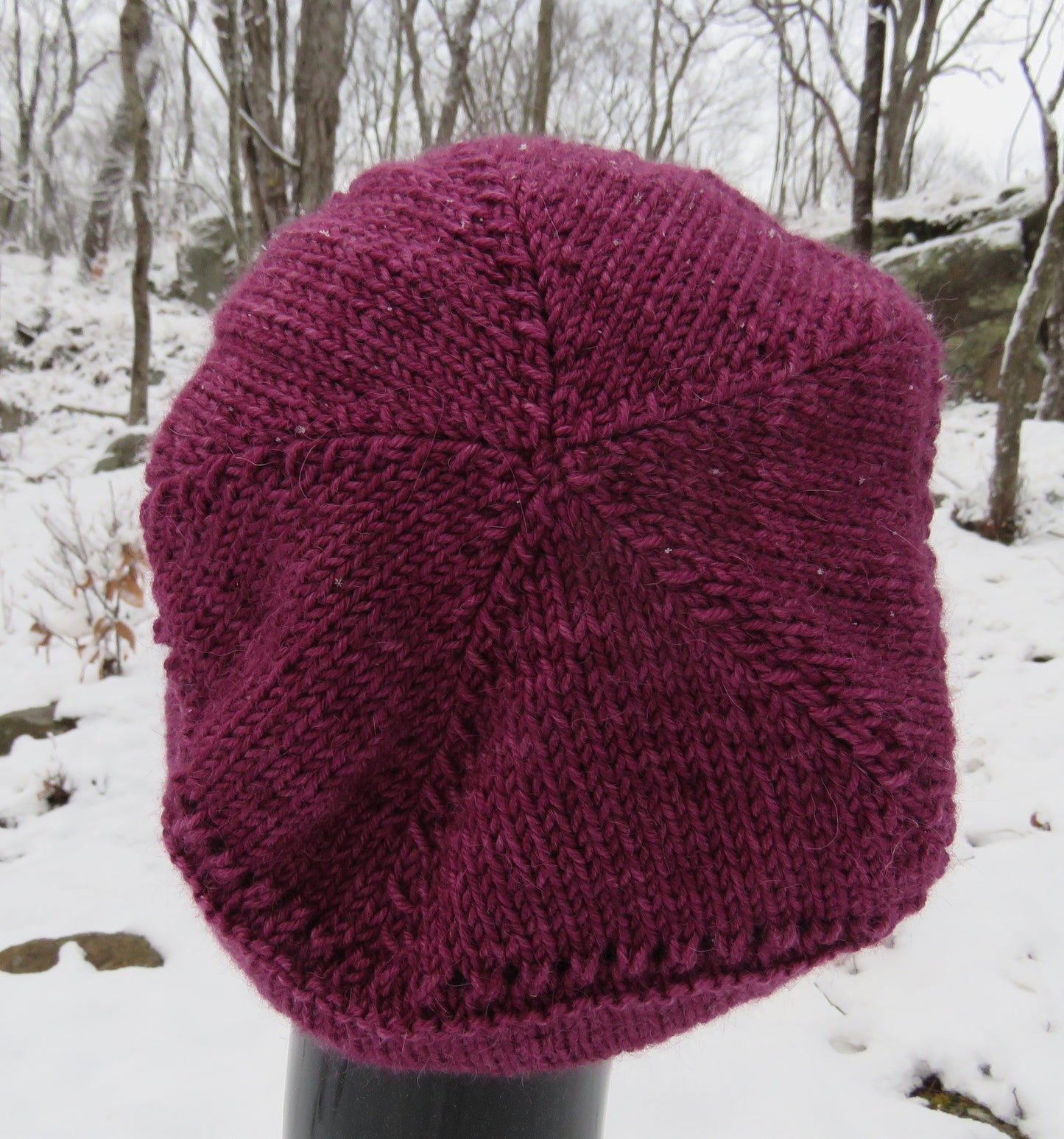 HAT - Cable Brim Hat in Wine BAMS 23