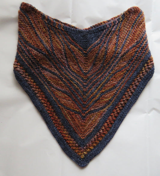 Cowl - Butterfly Cowl in Fine Merino/Cashmere/Silk - Blues & Red Fox