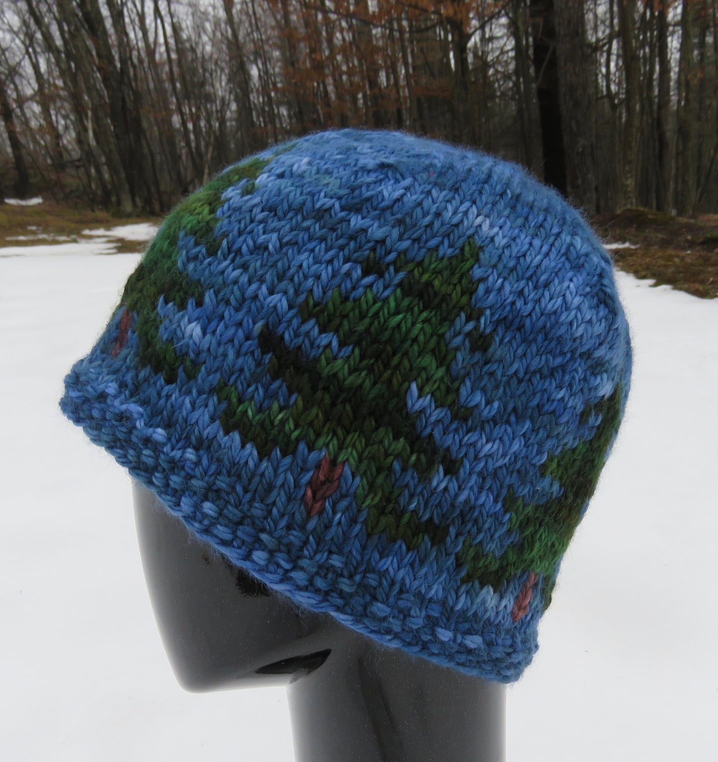 HAT - White Pines in Colonial Blue & Evergreens